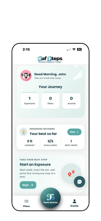 SafSteps home screen
